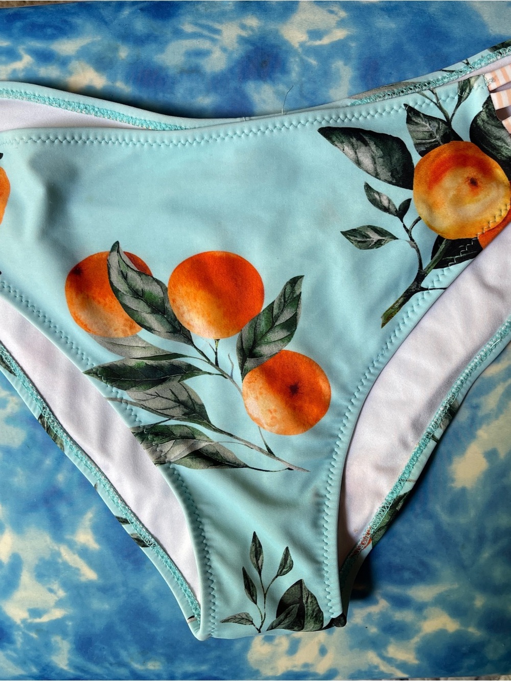 Cupshe Aqua and Orange Tropical Bikini Bottoms